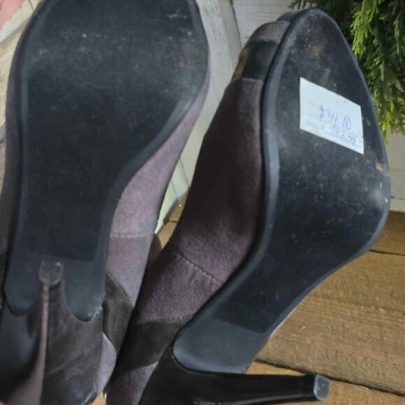 Size 8.5 Gray Maurices Peep Toe High Heels - Picture 6 of 7